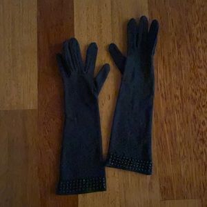 Vintage Full Beaded Black Gloves